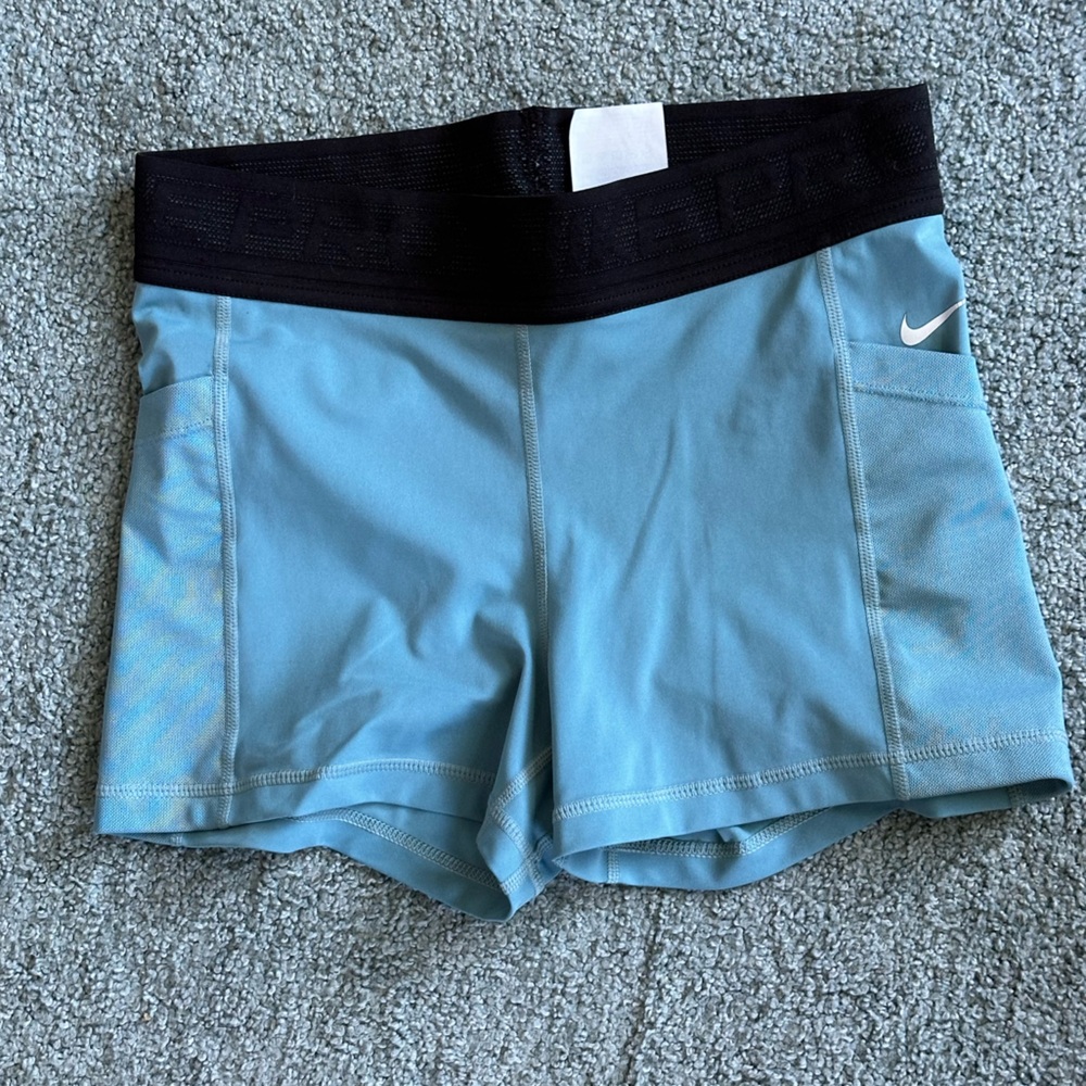 Nike Pro dri-fit blue spandex with pockets
